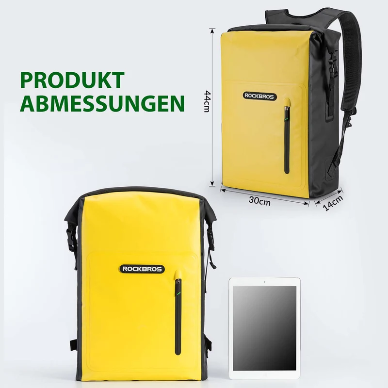 ROCKBROS Dry Bag wasserdicht Reiserucksack met Vordertasche 20L