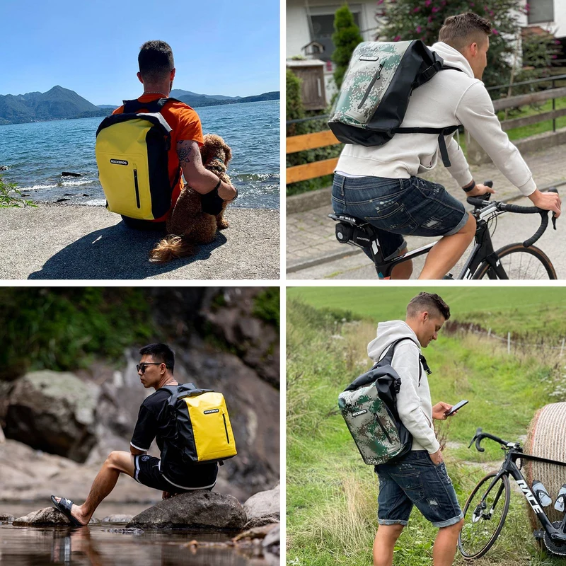 ROCKBROS Dry Bag wasserdicht Reiserucksack met Vordertasche 20L