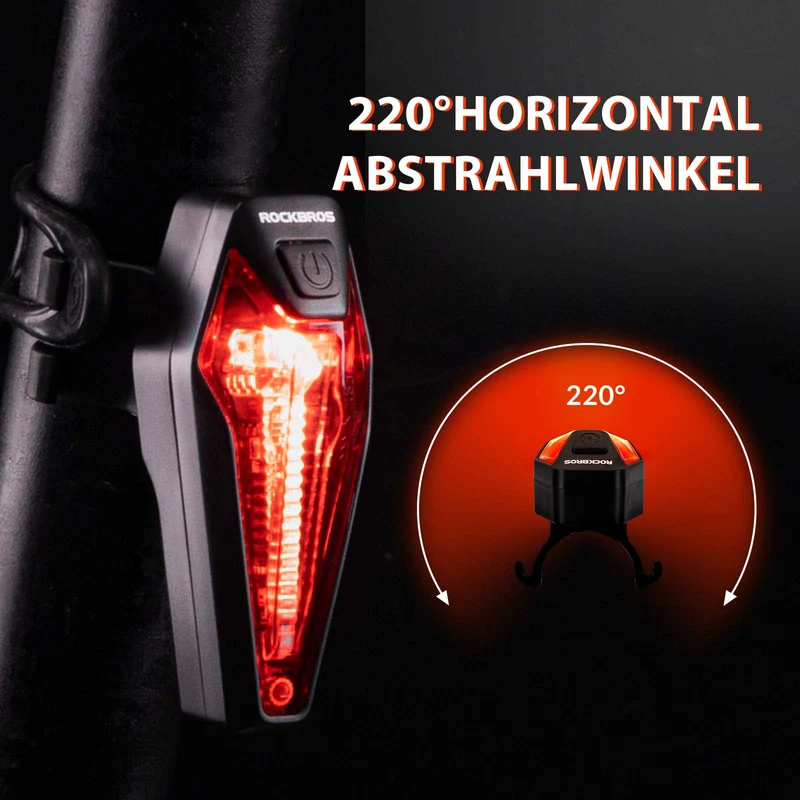 ROCKBROS LED-hinten Fahrradlicht Aufladbarer IPX5 Wasserdicht
