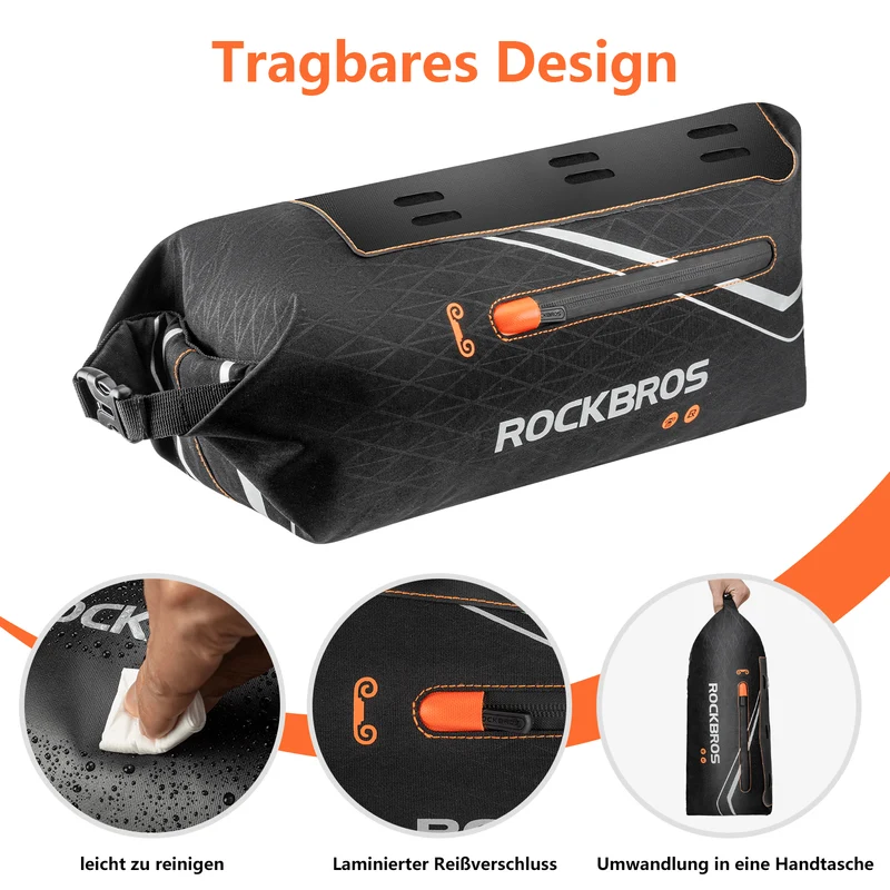 ROCKBROS Fahrrad Rahmentasche wasserdichte Dreiecktasche 3,5L Шварц