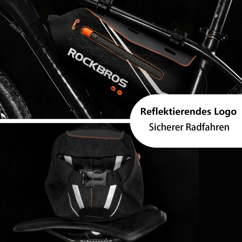 ROCKBROS Fahrrad Rahmentasche wasserdichte Dreiecktasche 3,5L Шварц