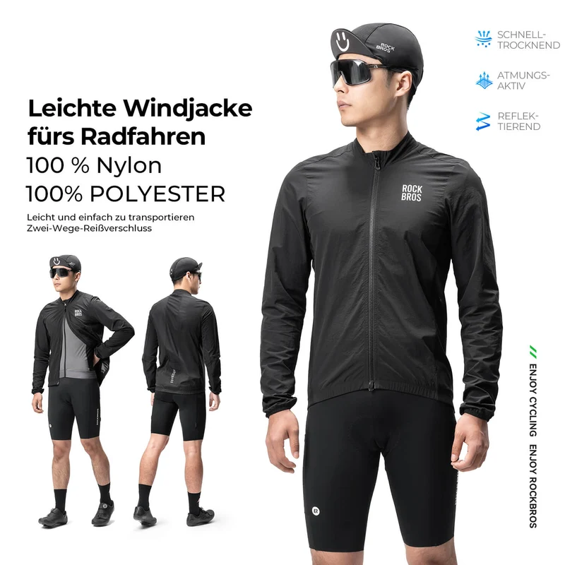 Herren Leichte Fahrradjacke Atmungsaktiv Frühling/Sommer