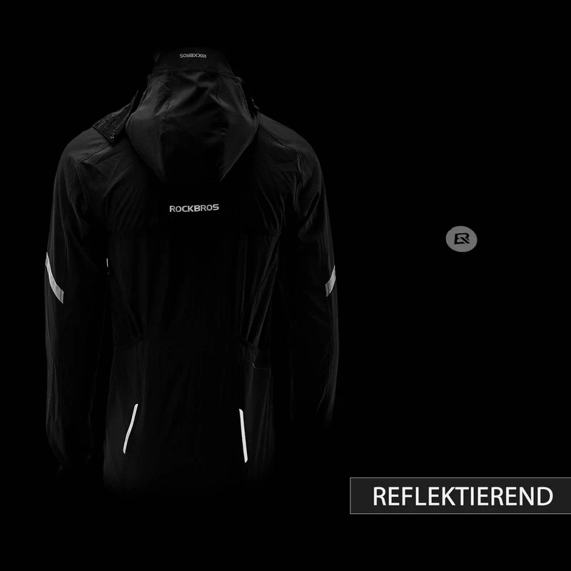 ROCKBROS Winddichte Fahrrad Jacke mit abnehmbarem Ärmel Softshelljacket