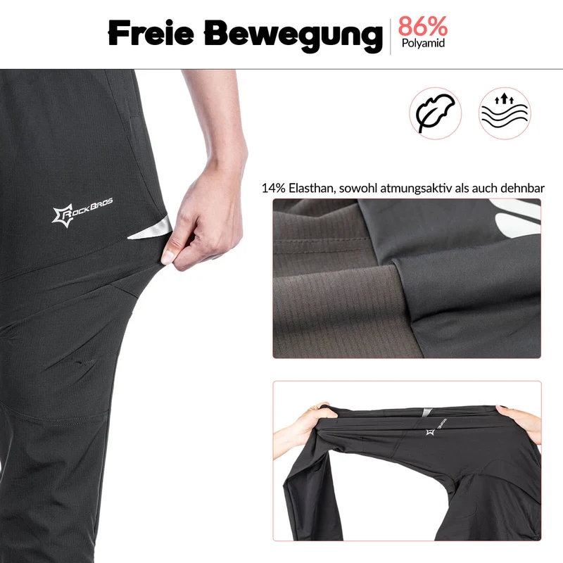 ROCKBROS Heren Radlerhose Atmungsaktiv Lang Fahrradhose M-4XL