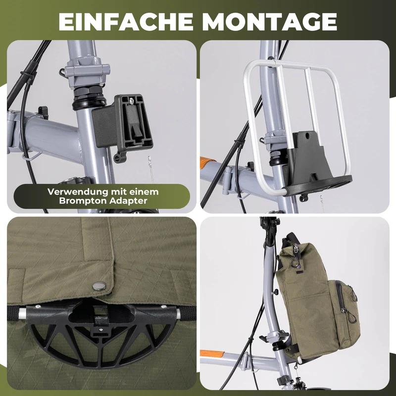 Fahrradtasche Lenkertasche für Brompton 10L+1.5L