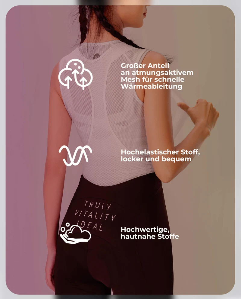 ROCKBROS Fahrradhose voor Damen Kurz Trägerhosen Atmungsaktive