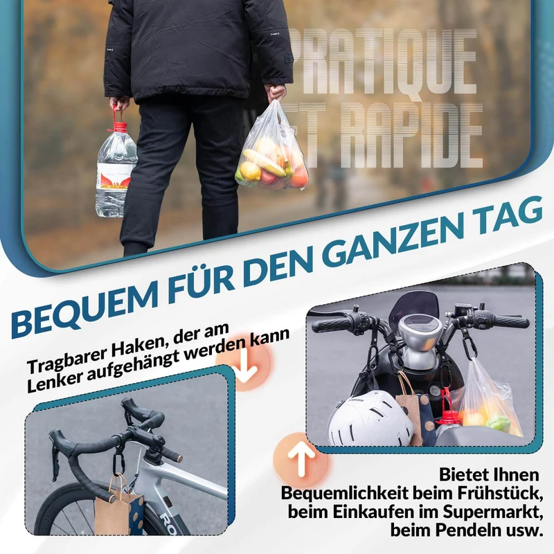 ROCKBROS Fahrrad Karabinerhaken Multifunctioneel met Strapazierfähigem Gurt