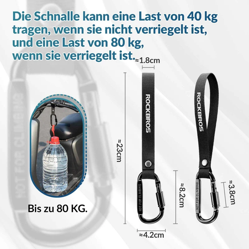 ROCKBROS Fahrrad Karabinerhaken Multifunctioneel met Strapazierfähigem Gurt