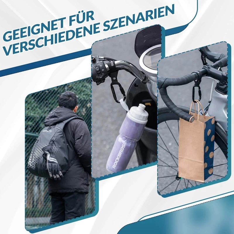 ROCKBROS Fahrrad Karabinerhaken Multifunctioneel met Strapazierfähigem Gurt