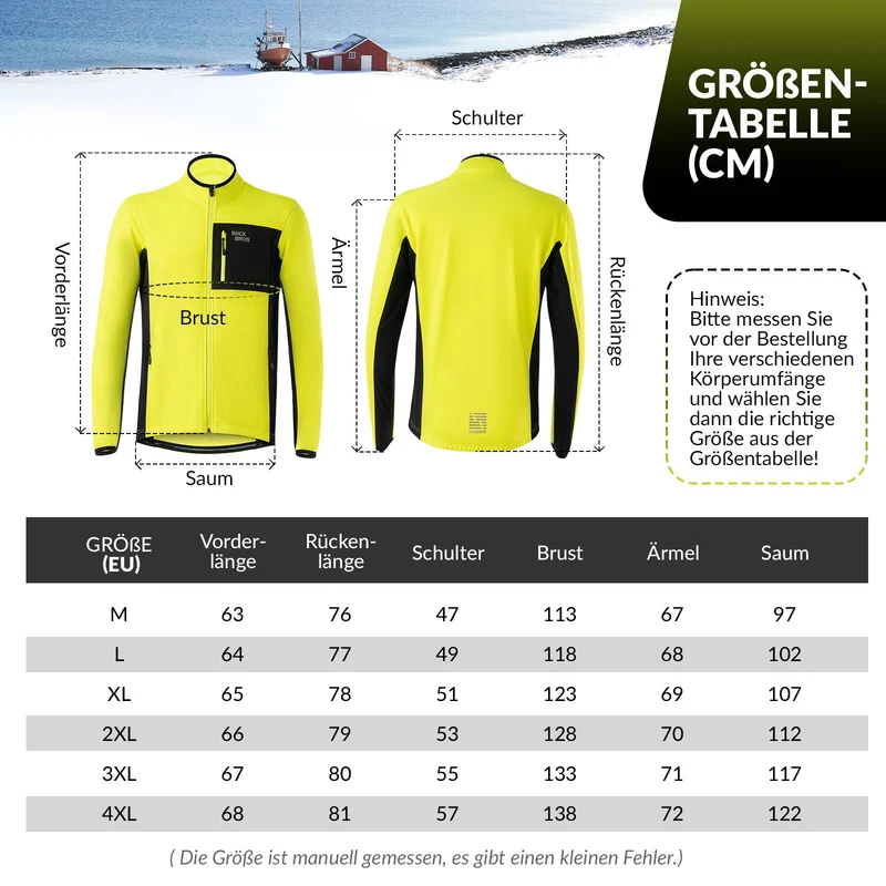 ROCKBROS Herren Fahrradjacke & Hose Set Winter Gelb Winddicht Warm voor Outdoor Spor