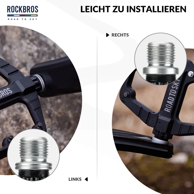 ROAD TO SKY Платформа Fahrradpedale 9/16 Zoll Rutschfest Wasserdicht