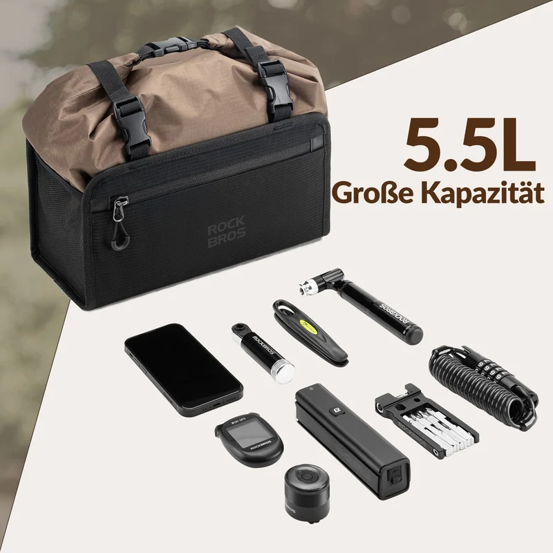 ROCKBROS Wasserdicht Lenkertasche Abnehmbar Fahrradkorb каля 5,5 л