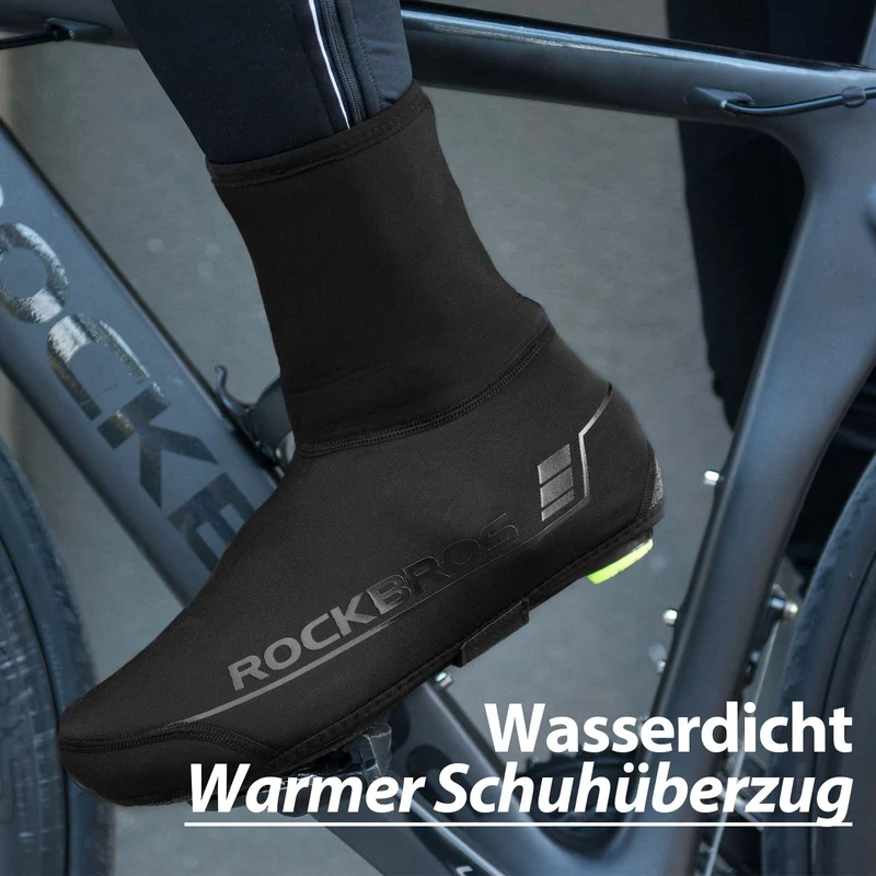 ROCKBROS Fahrrad Überschuhe Зімовы цёплы Überzieher für Radsport Schwarz