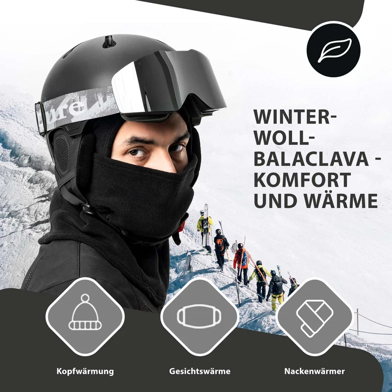 Балаклава ROCKBROS Winter Skimaske Warm Sturmmaske Unisex Einheitsgröße