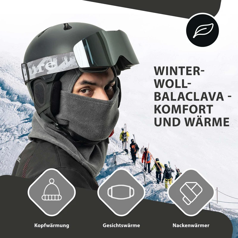Балаклава ROCKBROS Winter Skimaske Warm Sturmmaske Unisex Einheitsgröße