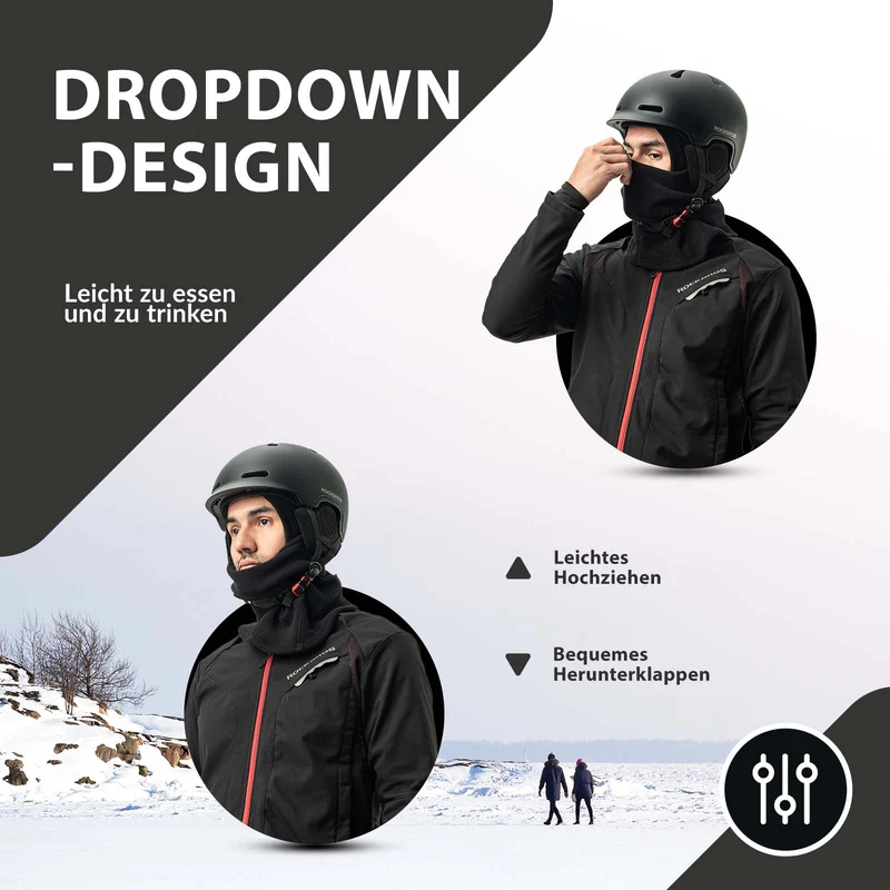 Балаклава ROCKBROS Winter Skimaske Warm Sturmmaske Unisex Einheitsgröße