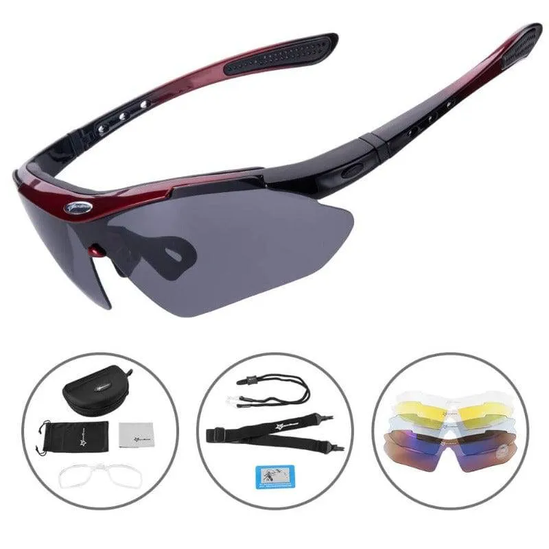 ROCKBROS Fahrradbrille polarisierte Sonnenbrille met 5 Wechselgläsern