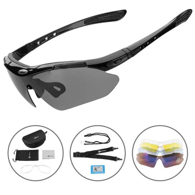 ROCKBROS Fahrradbrille polarisierte Sonnenbrille met 5 Wechselgläsern