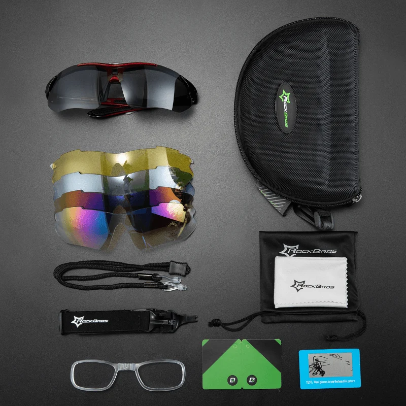 ROCKBROS Fahrradbrille polarisierte Sonnenbrille met 5 Wechselgläsern