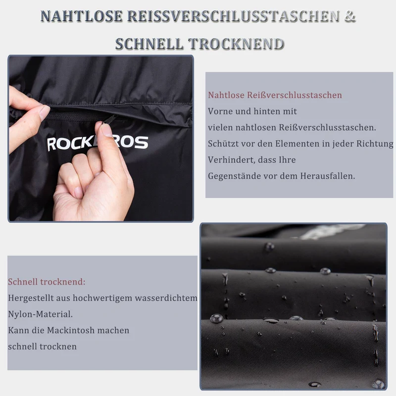 ROCKBROS Radsport Regenjack Herren Wasserabweisend Leicht Fahrradjacke