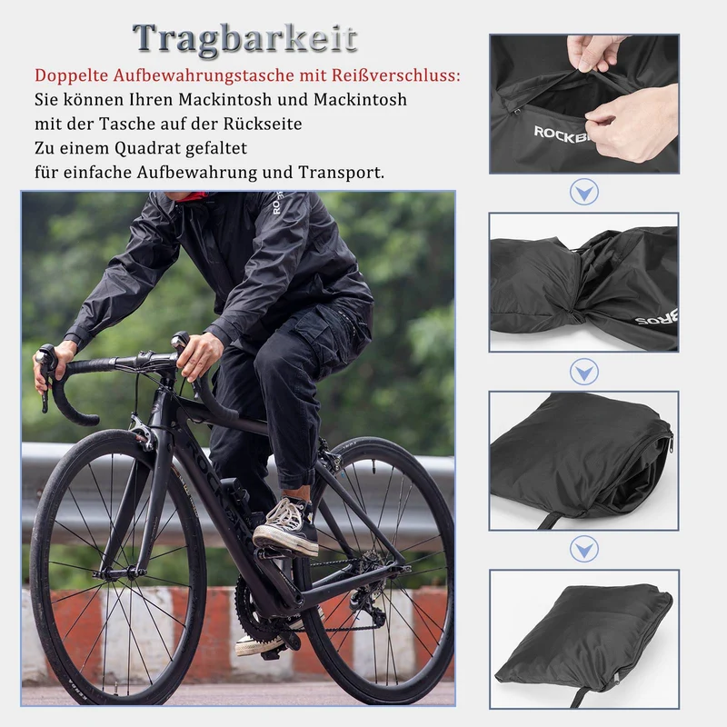 ROCKBROS Radsport Regenjack Herren Wasserabweisend Leicht Fahrradjacke