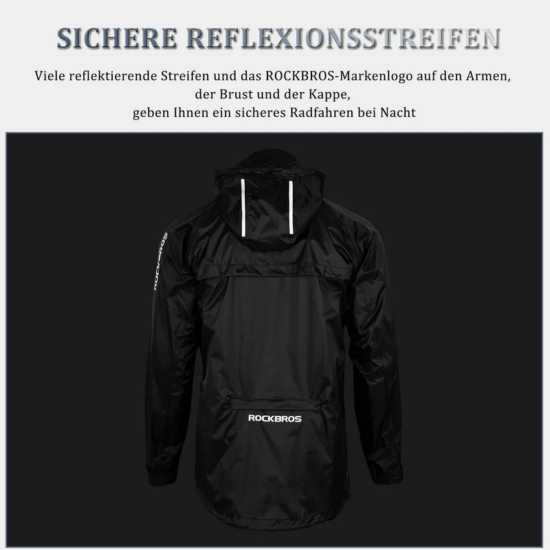 ROCKBROS Radsport Regenjack Herren Wasserabweisend Leicht Fahrradjacke