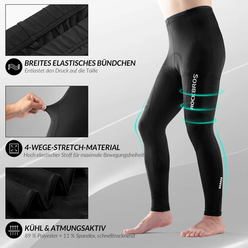 Herren Gepolsterte Fahrradhose Atmungsaktiv Herbst/Frühling