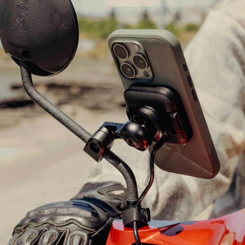 Motorcycle Mirror Mount | Charging | Locking