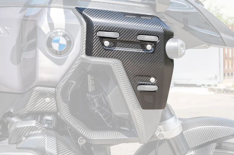 Ilmberger right radiator cover with holes for cooler bag mounts â matt carbon â R 1300 GS Adventure