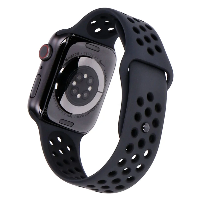 Apple Watch Series 6 44mm Nike GPS + 4G Spacegrau Aluminiumgehäuse mit Sportarmband Schwarz