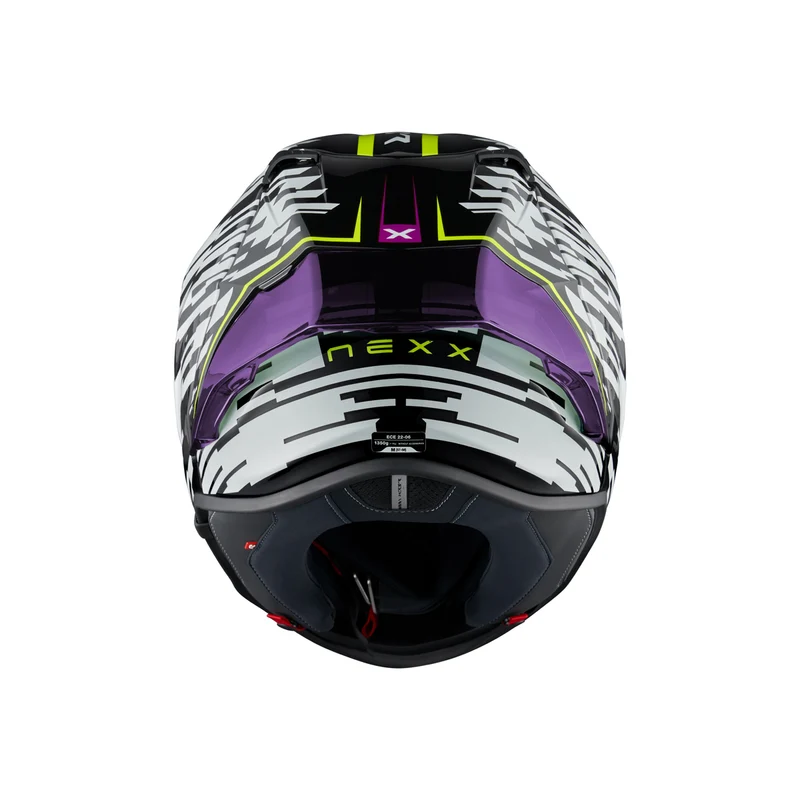 Nexx Helmet X.R3R GLITCH RACER CARBON WHITE NEON