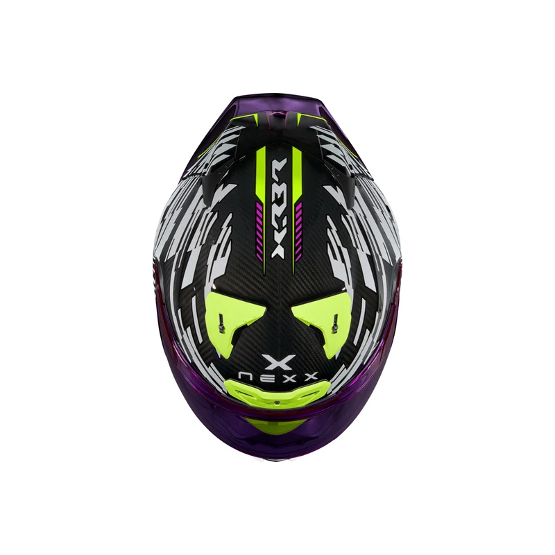 Nexx Helmet X.R3R GLITCH RACER CARBON WHITE NEON