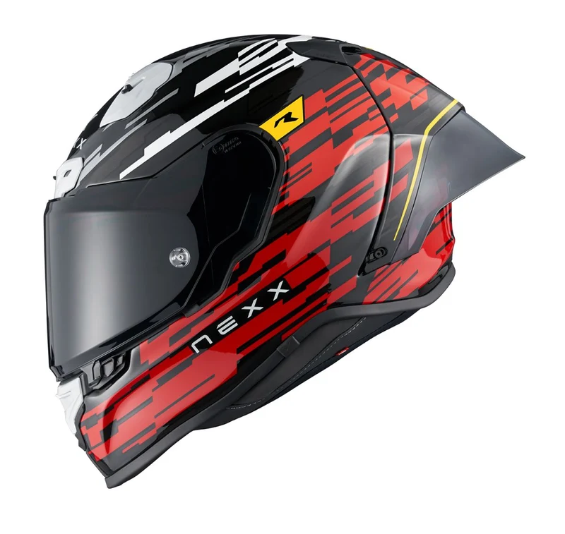 Nexx Helmet X.R3R GLITCH RACER CARBON RED.WHITE