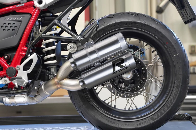 REMUS MESH matte double silencer incl. connection pipe