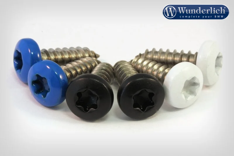Coloured licence plate screw stainless steel M4.8x16 6-piece set