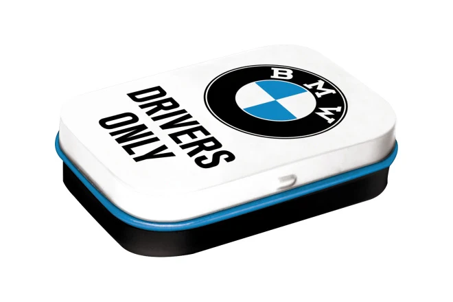 BMW Drivers Only pillbox from Nostalgic Art
