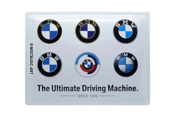 Metal sign BMW Logo Evolution 40 x 30 cm - Nostalgic Art