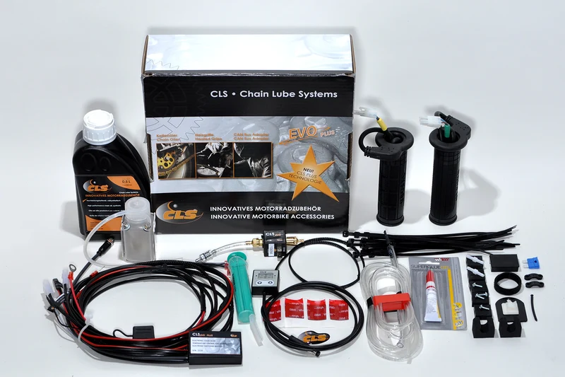 Chain lube system and heated grip combination system CLS EVO Plus