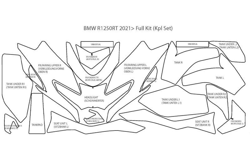 Complete paint protection set PremiumShield R 1250 RT