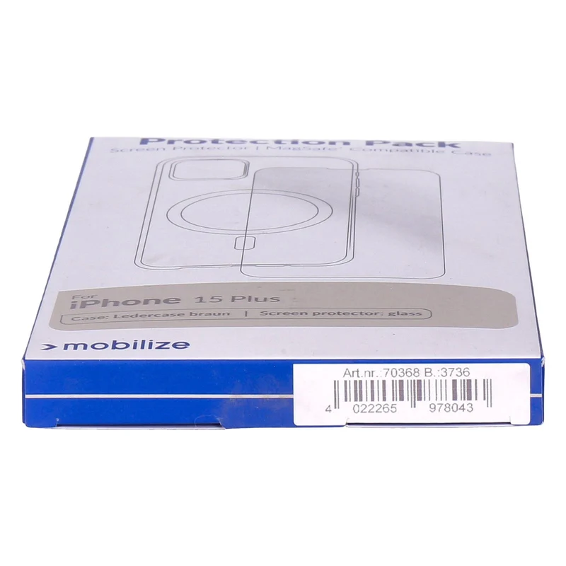 Mobilize Protection Pack iPhone 15 Plus Ledercase braun und Displayschutz