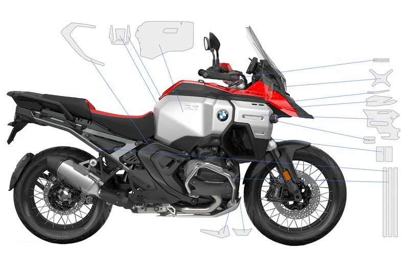 Complete paint protection set PremiumShield R 1300 GS Adventure Racing Red + Option 719