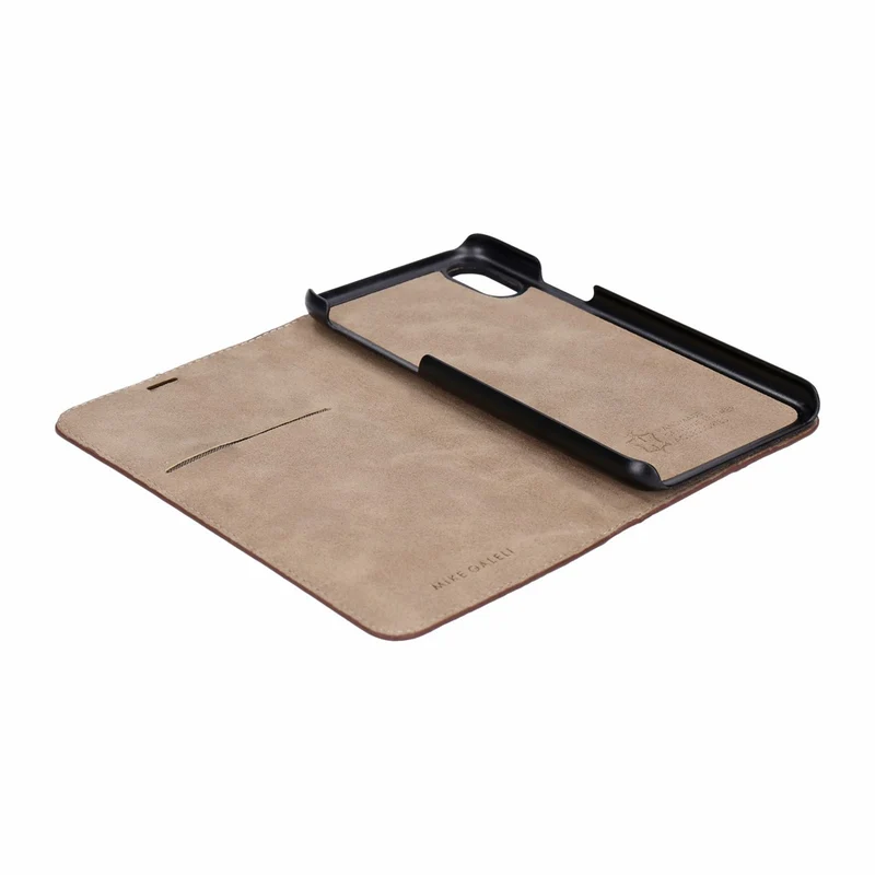 MiKE GALELi Book Case MARC in Braun für Apple iPhone X