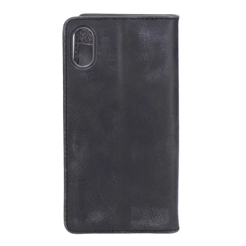 Krusell SUNNE Wallet schwarz aus echtem Leder passend für Apple iPhone X