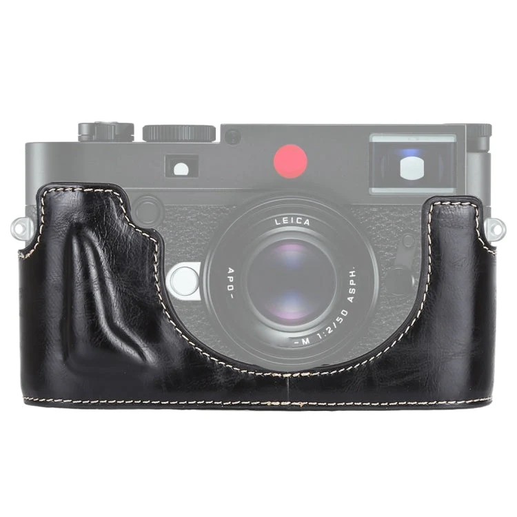 Skanto | 1/4 Zoll Gewinde PU-Leder Kamera-Halbhülle Basis für Leica M10 (Schwarz)