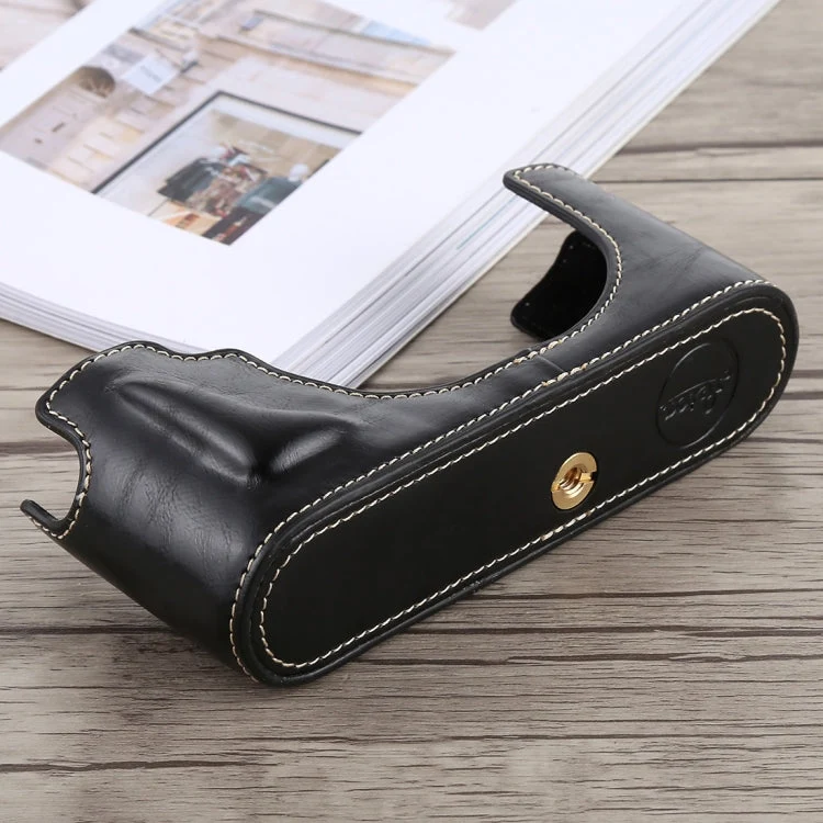 Skanto | 1/4 Zoll Gewinde PU-Leder Kamera-Halbhülle Basis für Leica M10 (Schwarz)