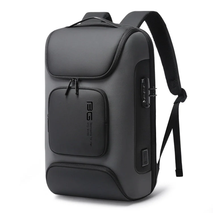 Skanto | BANGE BG-7216plus Diebstahlsicherer Wasserdichter Reise-Herrenrucksack 15.6 Zoll Laptoptasche (Grau)