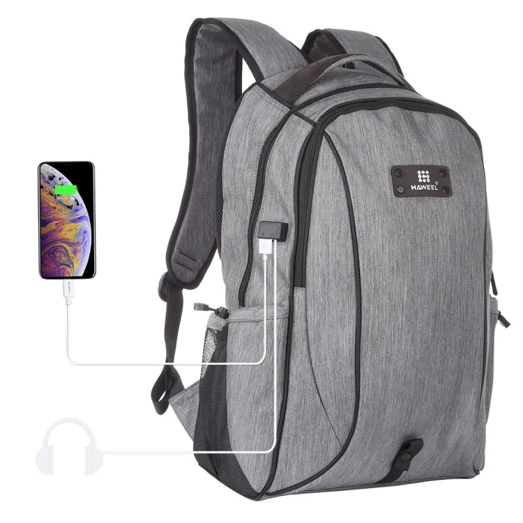 Skanto | HAWEEL Outdoor Tragbarer Canvas Doppel-Schulter Laptop-Rucksack (Grau)
