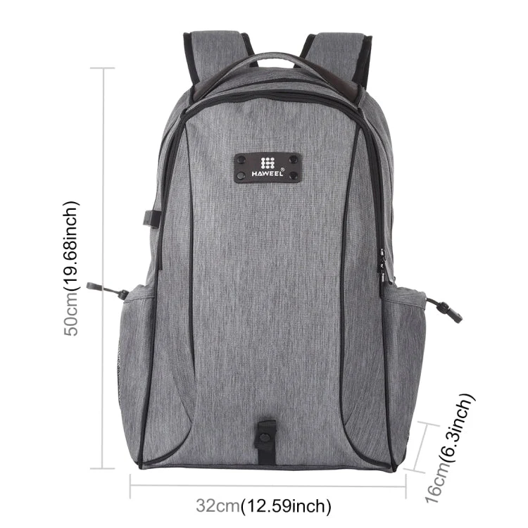 Skanto | HAWEEL Outdoor Tragbarer Canvas Doppel-Schulter Laptop-Rucksack (Grau)