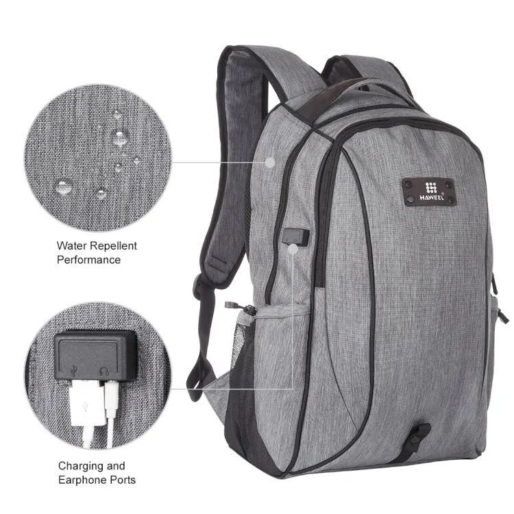 Skanto | HAWEEL Outdoor Tragbarer Canvas Doppel-Schulter Laptop-Rucksack (Grau)