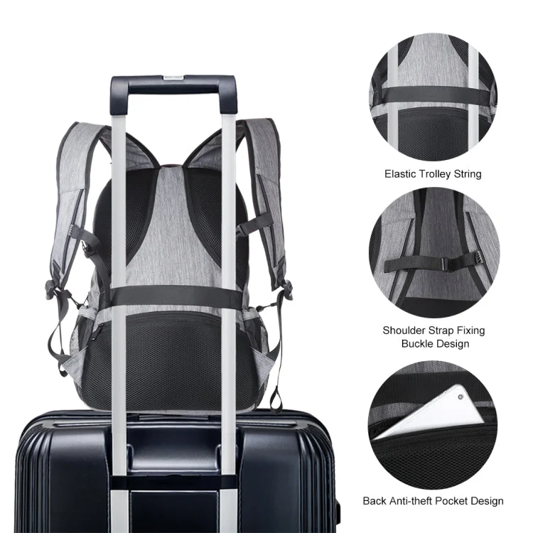 Skanto | HAWEEL Outdoor Tragbarer Canvas Doppel-Schulter Laptop-Rucksack (Grau)